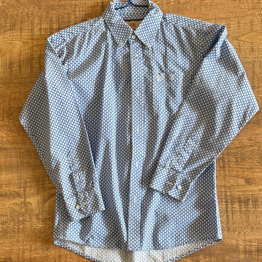 Boys (size large) Wrangler Button Down Patterned Shirt